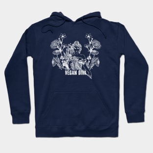 Vegan Diva - lady with flowers Hoodie